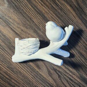 Shabby Chic/Cottagecore Style Ceramic Bird w/ Nest Votive Candle Holder NWOT
